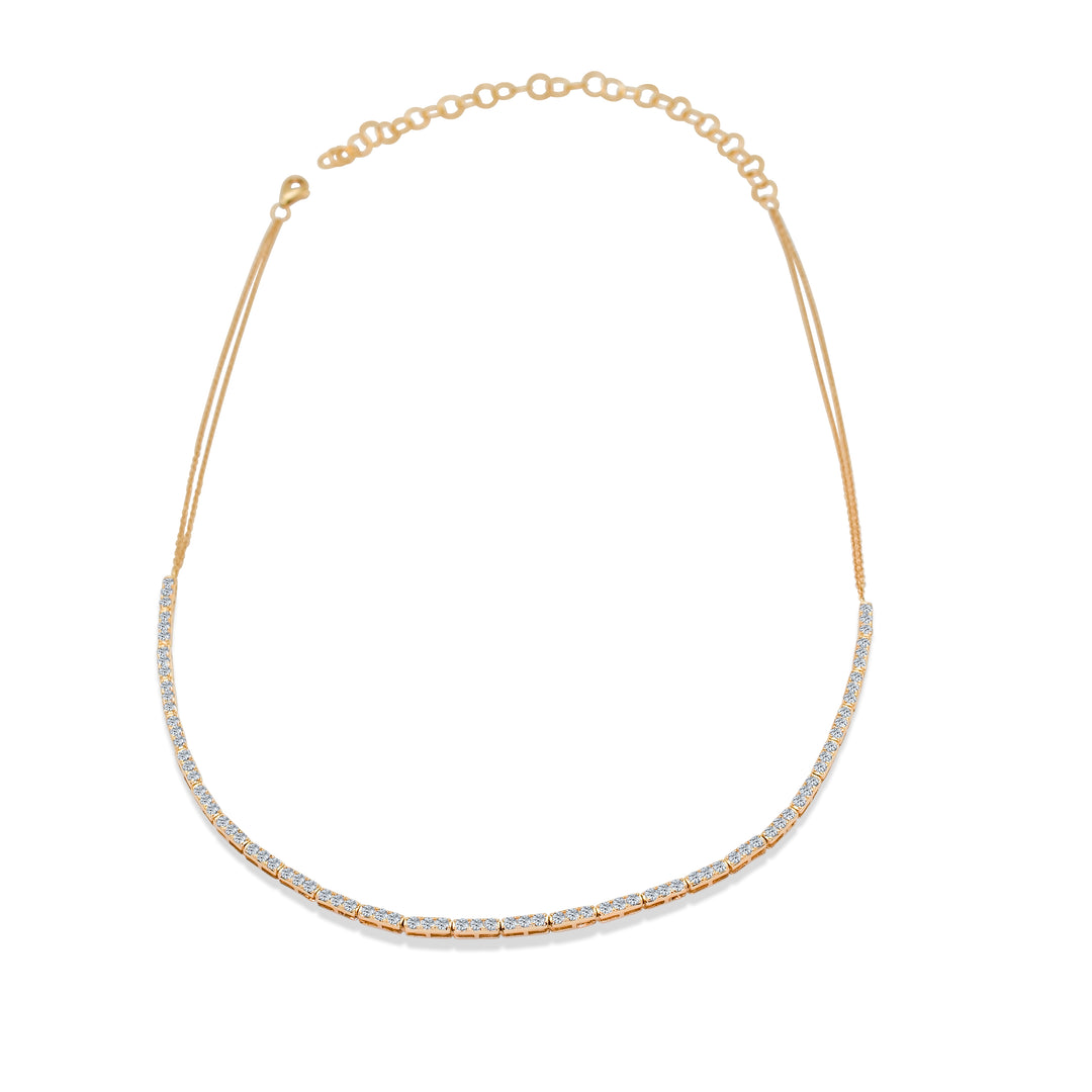 Half Diamond Tennis Necklace