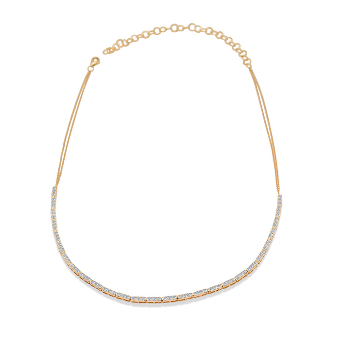 Half Diamond Tennis Necklace