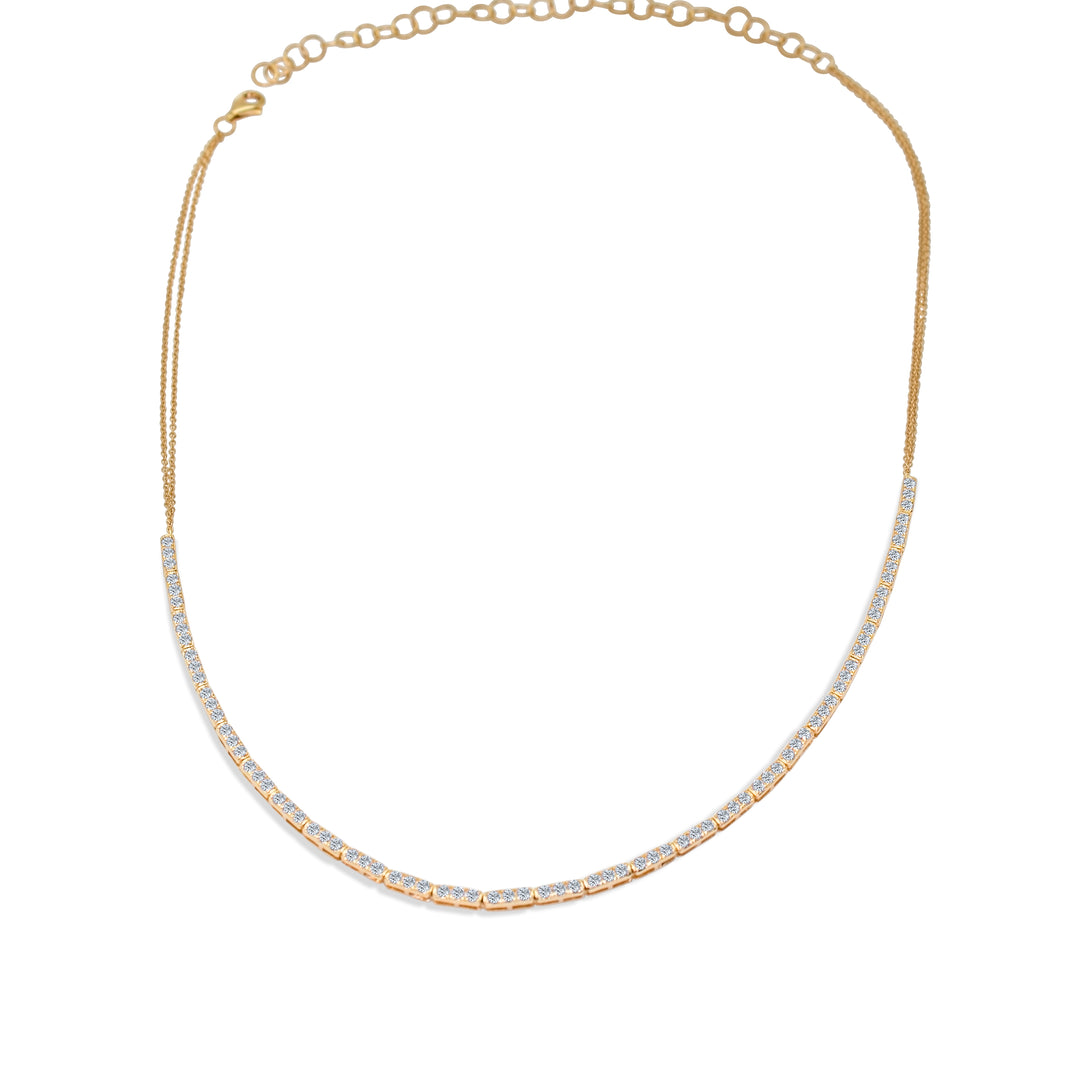 Half Diamond Tennis Necklace