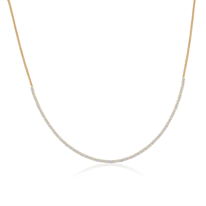 Half Diamond Tennis Necklace