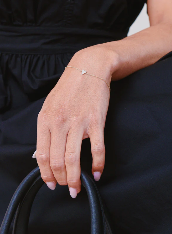 Mini Diamond Heart on Chain Bracelet